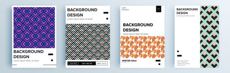 Modern abstract covers set, minimal covers design. Colorful geometric background, vector illustration.のイラスト素材