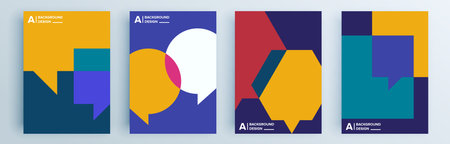 Modern abstract covers set, minimal covers design. Colorful geometric background, vector illustration.のイラスト素材