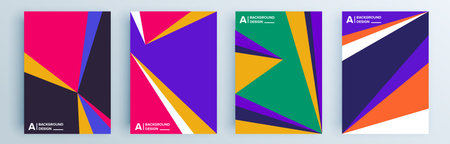 Modern abstract covers set, minimal covers design. Colorful geometric background, vector illustration.のイラスト素材
