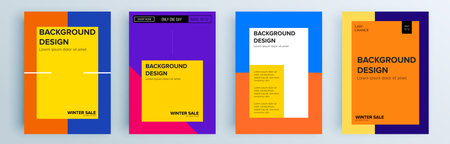 Modern abstract covers set, minimal covers design. Colorful geometric background, vector illustration.のイラスト素材