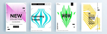 Modern abstract covers set, minimal covers design. Colorful geometric background, vector illustration.のイラスト素材