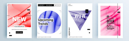 Modern abstract covers set, minimal covers design. Colorful geometric background, vector illustration.のイラスト素材