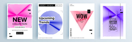 Modern abstract covers set, minimal covers design. Colorful geometric background, vector illustration.のイラスト素材