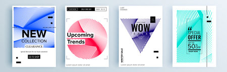 Modern abstract covers set, minimal covers design. Colorful geometric background, vector illustration.のイラスト素材