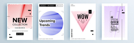 Modern abstract covers set, minimal covers design. Colorful geometric background, vector illustration.のイラスト素材
