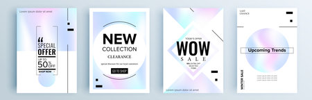 Modern abstract covers set, minimal covers design. Colorful geometric background, vector illustration.のイラスト素材