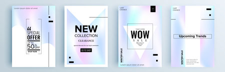 Modern abstract covers set, minimal covers design. Colorful geometric background, vector illustration.のイラスト素材