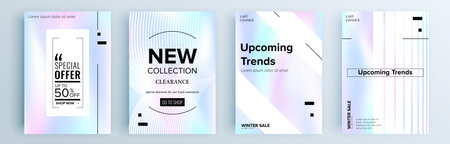 Modern abstract covers set, minimal covers design. Colorful geometric background, vector illustration.のイラスト素材