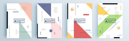 Modern abstract covers set, minimal covers design. Colorful geometric background, vector...