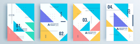 Modern abstract covers set, minimal covers design. Colorful geometric background, vector...
