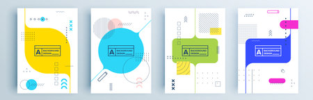 Modern abstract covers set, minimal covers design. Colorful geometric background, vector...