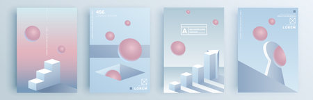 Modern abstract covers set, minimal covers design. Colorful geometric background, vector...
