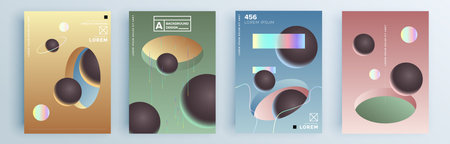 Modern abstract covers set, minimal covers design. Colorful geometric background, vector...
