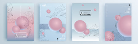 Modern abstract covers set, minimal covers design. Colorful geometric background, vector illustration.のイラスト素材