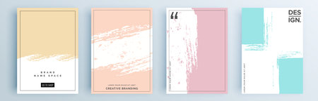 Modern abstract covers set, minimal covers design. Colorful geometric background, vector illustration.のイラスト素材