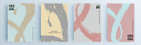 Modern abstract covers set, minimal covers design. Colorful geometric background, vector illustration.のイラスト素材