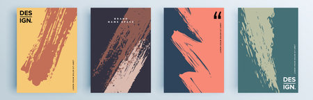 Modern abstract covers set, minimal covers design. Colorful geometric background, vector illustration.のイラスト素材