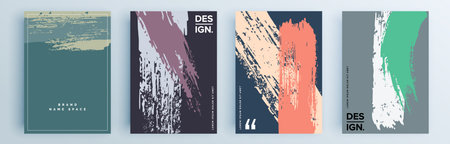 Modern abstract covers set, minimal covers design. Colorful geometric background, vector illustration.のイラスト素材