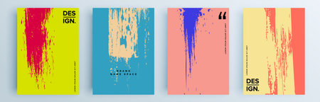 Modern abstract covers set, minimal covers design. Colorful geometric background, vector illustration.のイラスト素材