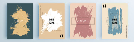 Modern abstract covers set, minimal covers design. Colorful geometric background, vector illustration.のイラスト素材