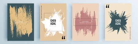 Modern abstract covers set, minimal covers design. Colorful geometric background, vector illustration.のイラスト素材