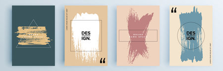 Modern abstract covers set, minimal covers design. Colorful geometric background, vector illustration.のイラスト素材