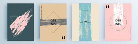 Modern abstract covers set, minimal covers design. Colorful geometric background, vector illustration.のイラスト素材