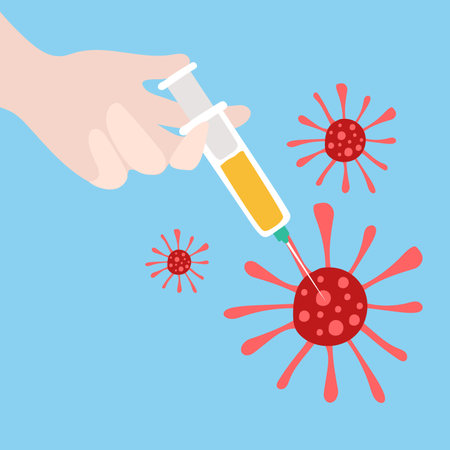 Time to vaccinate concept. Vector Illustrationのイラスト素材