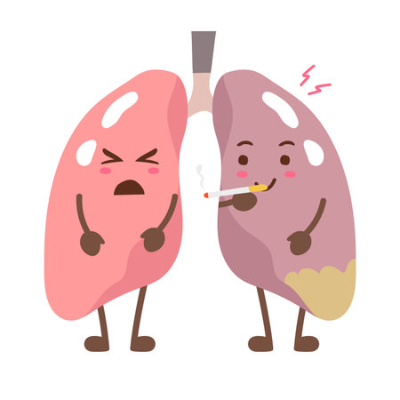 Healthy and disease lungs design. Vector Illustrationのイラスト素材