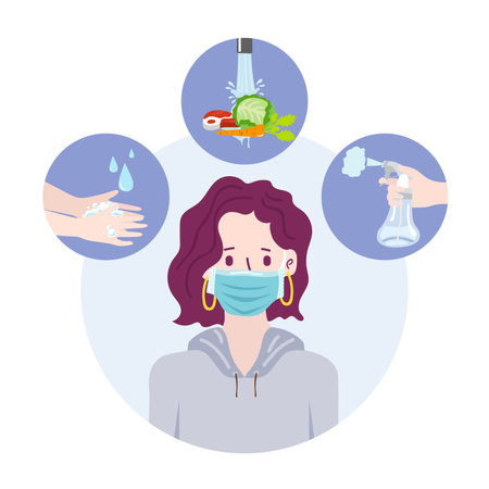 Corona virus 2019 prevention infographic. Vector Illustrationのイラスト素材