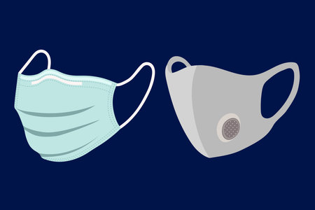 Medical mask vector icon. Surgical mask and haze mask, vector illustration.のイラスト素材