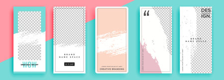 Trendy editable template for social networks stories, vector illustration. Design backgrounds for social media.のイラスト素材