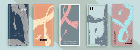 Trendy editable template for social networks stories, vector illustration. Design backgrounds for social media.のイラスト素材