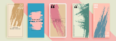Trendy editable template for social networks stories, vector illustration. Design backgrounds for social media.のイラスト素材