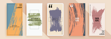 Trendy editable template for social networks stories, vector illustration. Design backgrounds for social media.のイラスト素材