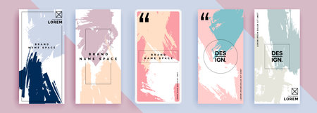Trendy editable template for social networks stories, vector illustration. Design backgrounds for social media.のイラスト素材