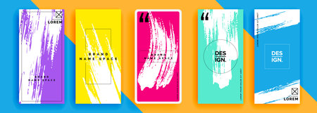 Trendy editable template for social networks stories, vector illustration. Design backgrounds for social media.のイラスト素材