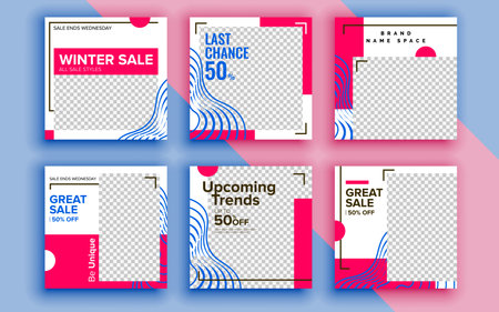 Set of sale banner template design. Vector illustration.のイラスト素材