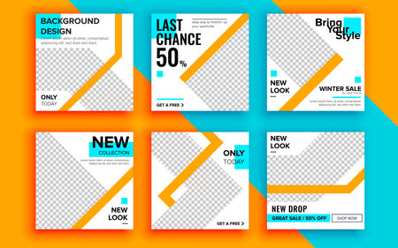 Set of sale banner template design. Vector illustration.のイラスト素材