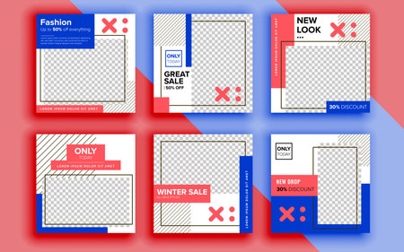 Set of sale banner template design. Vector illustration.のイラスト素材