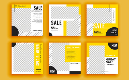 Set of sale banner template design. Vector illustration.のイラスト素材