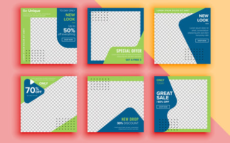 Set of sale banner template design. Vector illustration.のイラスト素材