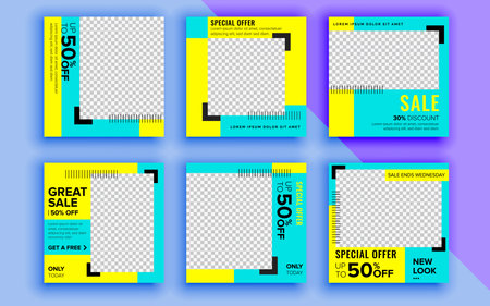 Set of sale banner template design. Vector illustration.のイラスト素材