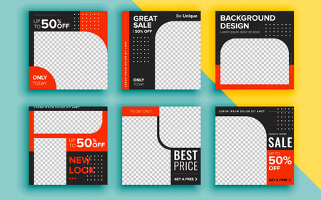 Set of sale banner template design. Vector illustration.のイラスト素材