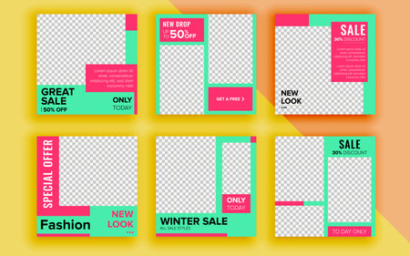 Set of sale banner template design. Vector illustration.のイラスト素材