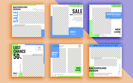 Set of sale banner template design. Vector illustration.のイラスト素材