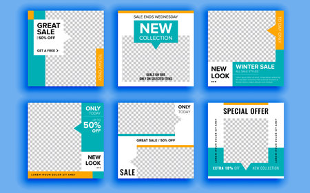 Set of sale banner template design. Vector illustration.のイラスト素材