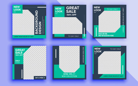 Set of sale banner template design. Vector illustration.のイラスト素材
