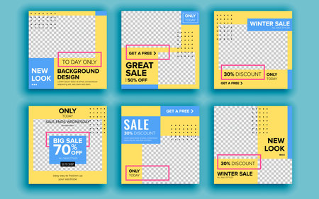 Set of sale banner template design. Vector illustration.のイラスト素材