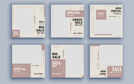 Set of sale banner template design. Vector illustration.のイラスト素材